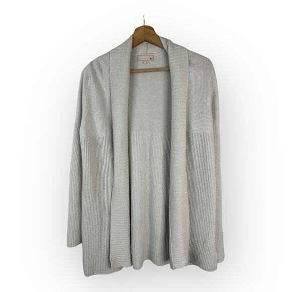 Benedetta B Womens Medium Merino Wool Cashmere Sweater Open Cardigan Cream Cozy - Picture 1 of 10